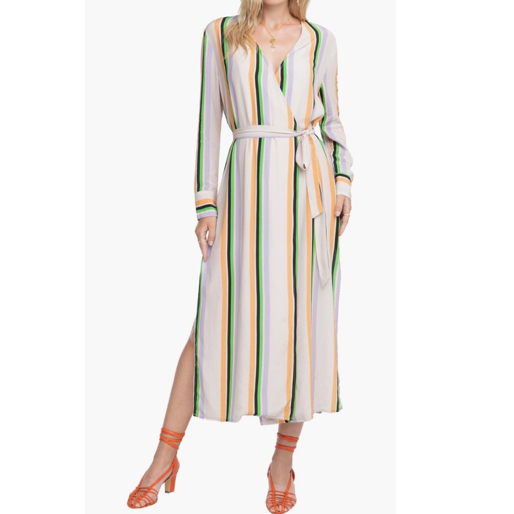 Astr Long Mica Striped Midi Dress